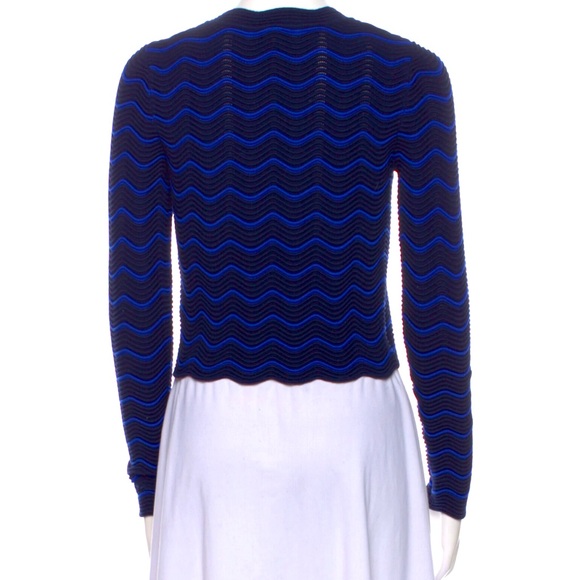 Milly long sleeve blue crop sweater - size Petite Small - Picture 3 of 4